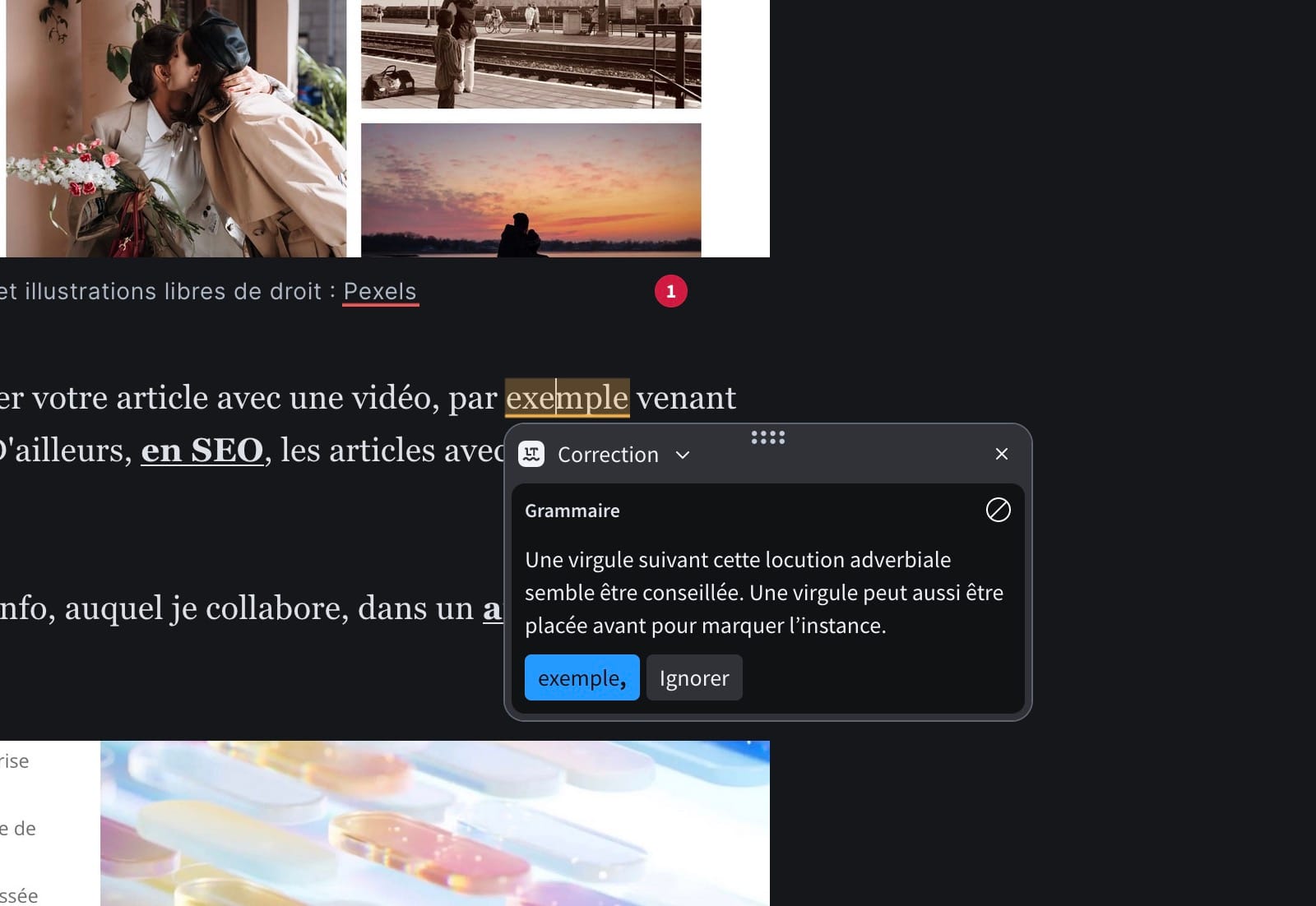 Utilisation de l'application open source LanguageTool pour optimiser un texte en français